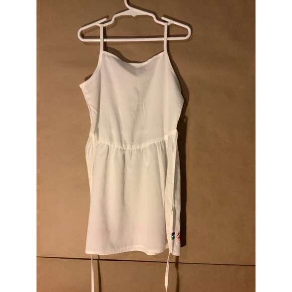Belle Du Jour girls dress white pink boho tank small - Picture 2 of 4